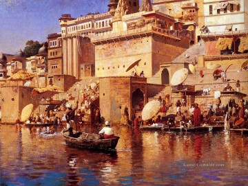 auf dem Fluss Benares Persisch Ägypter indisch Edwin Lord Weeks Ölgemälde